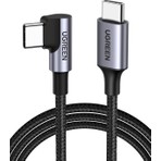 Ugreen Usb-C 60W 3A Qc Pd 90 Derece Örgülü Hızlı Şarj Kalosu, 2 Metre, Siyah, 50125
