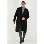 Buratti Loose Fit Kruvaze Yaka Uzun Astarlı Kaşe Kaban Erkek Kaban 681003
