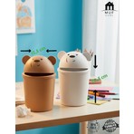 Muf Home Minik Ayıcık Görünümlü Masaüstü Çöp Kovası - Çöp Kutusu Kahverengi ve Beyaz Renk Seçeneği- 1500 ml - 1 adet