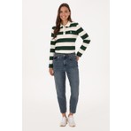 U.S. Polo Assn. Kadın Yeşil Mom High Waist Fit Jean Pantolon 50308815-DN0030