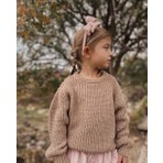 Bisiklet Yaka Selanik Triko Kazak 2-8 Yaş Vizon