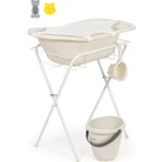 Babyjem Ayaklı Bebek Banyo Küvet Seti 7 Parça Kum Beji Plastik Malzeme ile Ergonomik Tasarım