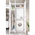 Ases Mobilya ESL0215 Çamaşır Makinesi ve Kurutma Makinesi Extra Boy Banyo Dolabı Beyaz