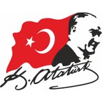 Sticker Usta Mustafa Kemal Atatürk Sticker - Türk Bayrağı Sticker - Atatürk Imza Sticker -Gazi Başbuğ Atatürk Silüet ve Türk Bayrağı Sticker 02511