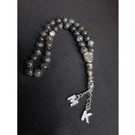 Mryart Füme-Gri Labradorit Taşı Harfli 33LÜK Tesbih (Sparişden Önce Harf Bilgisi Veriniz )