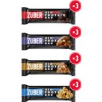 Züber Hi Protein Deneme Paketi 45g x 12 Adet (Kakaolu, Badem Ezmeli, Yer Fıstığı Ezmeli, Fındık Ezmeli)