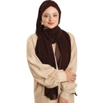 Hürrem Bone Kahve Pratik Hazır Geçmeli Bone Şal Şifon Drapeli 2507_14