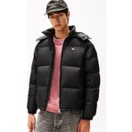 Tommy Hilfiger Erkek Alaska Relaxed Fit Çıkarılabilir Kapüşonlu Şişme Mont - Siyah