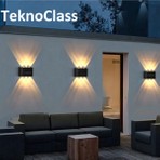 Canderel 2 Adet Modern 6 Ledli Solar Çift Taraflı Aplik Güneş Enerjili Duvar Aydınlatma Lambası