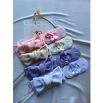 8'li Kombin El Yapımı Kız Bebek Bandana & Babet Çorap