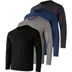 Rich Erkek Grimelanj-Siyah-Lacivert-Antrasit 4'lü Paket Basic Uzun Kollu Sporcu Body