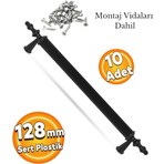 Evizmo 10 ADET Sert Plastik 128 mm Siyah Mobilya Mutfak Çekmece Dolap Dolabı Kulpu Kulbu Kulpları (10 ADET)