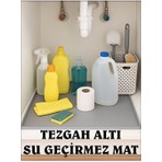 Cozley Su Geçirmez Tezgah Altı Düzenleyici Silikon Mat Lavabo Altı Organizer Evye Altı Koruyucu 60X40 Gri
