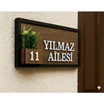 Pey Aksesuar Kişiye Özel Çiçekli Ahşap Kapı Numarası Kapı Süsü Kahverengi Renkli Estetik Tasarım