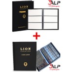 3Alp Koleksiyon Lion Büyük Albüm SET-120 Li Kağıt Para ve 372 Li Madeni Açık Paralar Için Albüm (2’li Set)-Siyah