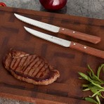 Aryıldız Brezil 2 Parça 11 cm Steak Bıçak Paslanmaz Çelik Bubinga Ağaç Saplı