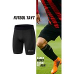 Gazelmanya Pro Kısa Futbol Taytı Erkek Kısa Futbol Diz Üstü Tayt Sporcu Şort Altı Tayt Dizüstü Fitness Taytı