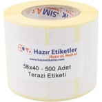 Etiketler , Hazır Al Hızlı Al Eko Termal Terazi Etiketi 58MM x 40MM Ruloda 500 Adet 40MM Kuka Çapında Direk Termal Transfer Etiketi