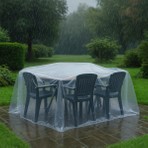 Dekals Su Geçirmez Naylon Bahçe Mobilya Koruma Örtüsü 240X165 cm Köşeli Masa İçin