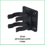 Adilon Baza Klipsi Çiftli 4 Adet Siyah