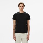 Lacoste Erkek Slim Fit Bisiklet Yaka T-Shirt Günlük Kullanım İçin Pamuk Kumaş Kısa Kol
