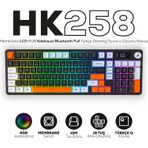 Hawk Gaming Chair HK258 Membrane LCD Rgb Kablosuz/Bluetooth Siyah Turuncu Full Türkçe Gaming Klavye