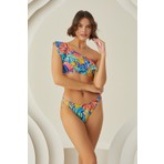 Loya Renkli Fresh Flower Tek Omuz Tek Üst Bikini