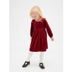 Gap Kız Bebek Kırmızı Kadife Volan Yaka Elbise