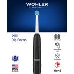 Wohler Pilli Diş Fırçası Değiştirilebilir Başlık ile FDA Onaylı Yetişkin Kullanımı İçin Orta Kıl Sertliği