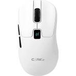 Claw's Rajin Strike Üç Modlu Kablosuz & Kablolu 12800 Dpi LCD Ekran & Makro Yazılımlı Kablosuz Gaming Mouse - Beyaz (2.4 Ghz Kablosuz + Bt5.1 + Type-C ile Kullanım Desteği)