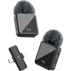 Matechno Kablosuz Tüylü Yaka Mikrofonu iPhone Type-C Pc Tablet Video Kayıt Vlog Mikrofon Lightning Usb-C Çıkış