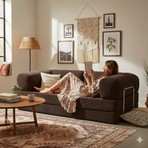 MONAMI Dechome Meganest Modern Fitilli Kadife Kanepe 200x100 cm Yatak Olabilen Dayanıklı  Orta Sert Sünger  Yıkanabilir Kılıf