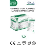 CoreMed Steril Cerrahi Lateks Pudrasız Eldiven 7 Beden 50 Çift S