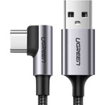 UGREEN USB-C to USB-A 3A QC 90 Derece Hızlı Şarj Kablosu, 1 Metre, Uzay Grisi, 50941