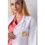 Anaokulu Öğretmeni Önlüğü Alpaka Beyaz Baskılı Önlük Okul Öncesi  Öğretmen
