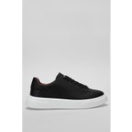 Lufian Tommy Erkek Sneaker Ayakkabı Düz Tabanlı Siyah %100 Dana Deri ile Rahat Spor Deneyimi