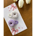 Livadesign7 Liva Design Saç Tokası Özel Donut Tasarımı Handmade 2'li Çıt Çıt Toka Seti