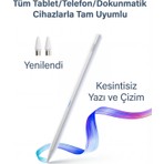 Fibaks Metal Dokunmatik Kalem Beyaz Renk Tüm Cihazlarla Uyumlu Yüksek Hassasiyetli Yazı ve Çizim