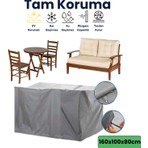 Dokaca Gri 160X100X80 Dış Mekan Mobilya Koruma Örtüsü Bahçe Mobilya Örtüsü Su ve Toz Geçirmez