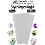 ArtMaster Krapon Kağıdı Beyaz Renk 5 Adet 50X200 cm Grapon Kağıdı 5'li Okul Proje Sınıf Anaokulu Kreş