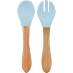 OiOi Mama Kaşığı + Çatal Mineral Blue (4 Adet)