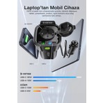 Kensa 5’i 1 Arada 150W Araç Elektrik Adaptörü – 12V To 220V Invertör, USB & Type-C Çoklu Araç Dönüştürücü