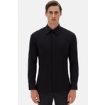 TWN Slim Fit Siyah Düz Gömlek 5EF02EE44343M