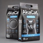 Akacat 8 Lt Süper Tozsuz Kedi Kumu Kokusuz Aktif Karbonlu Topaklanan Doğal Bentonit