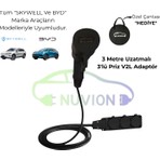 Nuvion V2L Kauçuk 3lü Priz Uzatma Şarj Adaptörü- BYD / SKYWELL İle Uyumlu