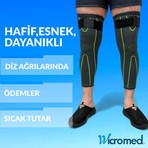 Wicromed Kompresyon Destekli, Kaymaz, Ağrı Azaltıcı Diz Koruyucu Sıcak Tutan Dizlik Lüx Örgü 2XL