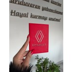 Renault Deri Dikişli Araç Ruhsat Kılıfı Kabı Oto Ruhsatlık Araba Ruhsat Koruyucu