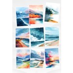 Qoeuyl Boutique Sulu Boya Doğa Manzaralı Temalı 9'lu Kartpostal