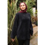 İmaj Butik Siyah Dik Yaka Angora Yumoş Triko Kazak