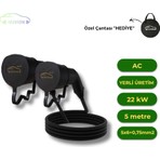 Nuvion Elektrikli Araç Type 2 (Tip 2)  Ac 5 Metre 22kW Şarj Kablosu - Çanta Hediye